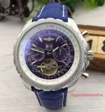 Wholesale and Retail Replica Breitling for Bentley Tourbillon Watch SS Blue Leather